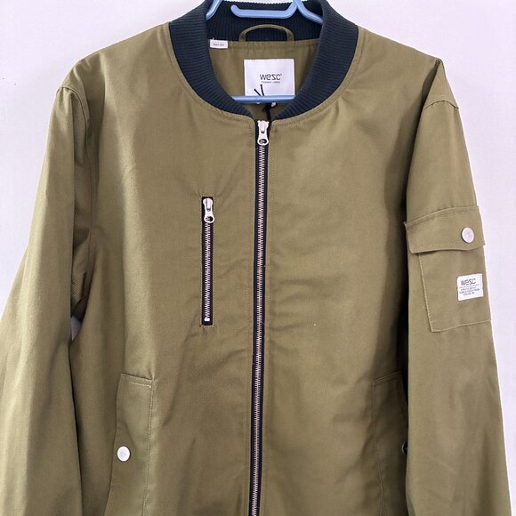 NEW. WESC Bomber  Zipper Jacket. Olive. Sz L - Picture 2 of 7